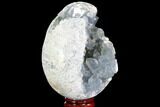 Crystal Filled Celestine (Celestite) Egg Geode #88287-1